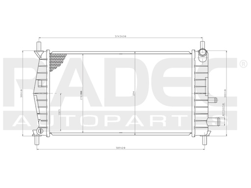 RADIADOR FD FIESTA 96-06 L4 1.3 LTS C/AA STD 19 2/3X14 1/5X16MM ALUM SOLD POLAR