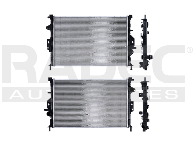 RADIADOR LR RANGE ROVER 12-18 (P/TOMA DE CALEFACCION) L4 2.0, 2.2, 2.3, 4.4 LTS AUT C/S AA 26 3/8X17 5/9X26MM ALUM SOLD POLAR