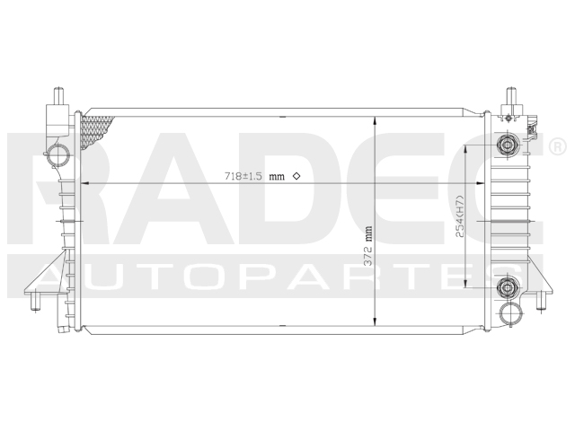 RADIADOR FD TAURUS/SABLE/MERCURY 96-07 V6 3.0/3.4 LTS C/S AA AUT 28 1/3X14X26MM ALUM SOLD POLAR