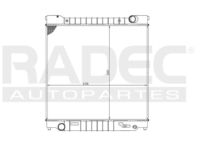 RADIADOR FD E-350/E-450/ECONOLINE/SUPER DUTY 04-10 V8 6.0 LTS DIESEL C/S AA AUT 23 5/8X25 1/8X36MM ALUM SOLD POLAR
