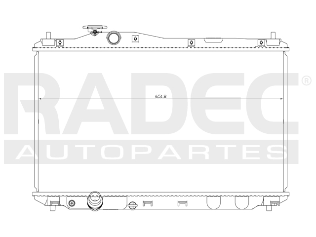 RADIADOR HD CIVIC/ILX 12-15 L4 1.8, 2.4 LTS TOMA INF LARGA DOBLE RANURA AUT C/S AA 14 3/4X26X16MM ALUM SOLD POLAR