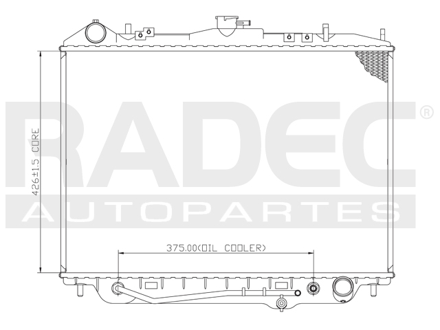 RADIADOR IZ AMIGO/RODEO/PASSPORT 98-00 V6 3.2, 3.5 LTS C/S AA AUT 16 3/4X24X26MM ALUM SOLD POLAR