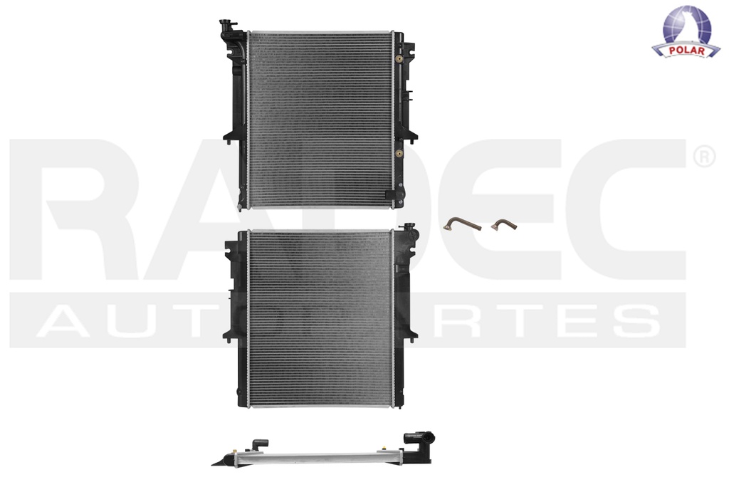 RADIADOR MT L200 08-15 L4 2.4, 2.5 LTS AUT C/S AA GAS/DIESEL 20 2/3X25 1/8X26MM ALUM SOLD POLAR