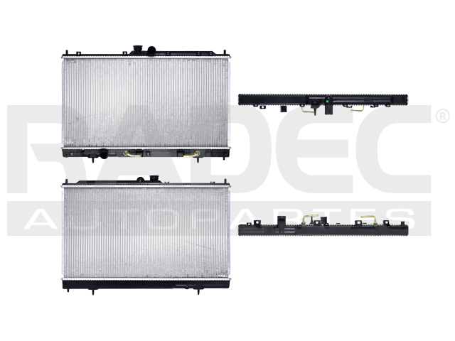 RADIADOR MT LANCER 02-07 L4 2.0, 2.4 LTS C/S AA AUT 14 3/4X27X16MM ALUM SOLD POLAR