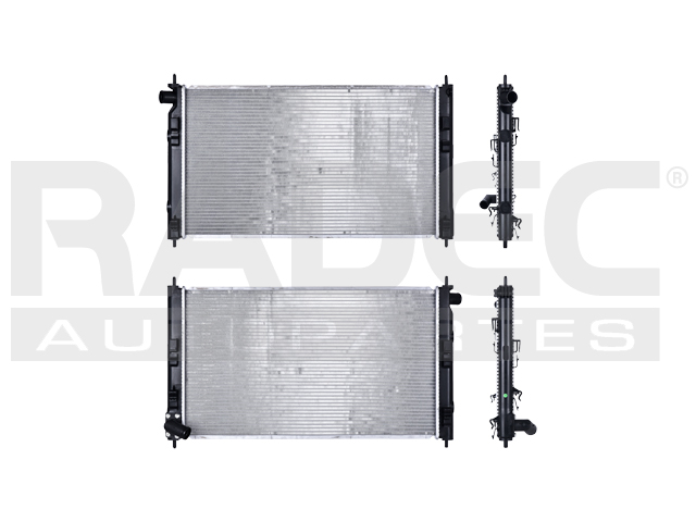 RADIADOR MT LANCER 08-14 L4 2.0,2.4, 3.0 LTS (TOMA SUPERIOR HACIA ADENTRO) AUT C/S AA 27 5/9X16X16MM ALUM SOLD POLAR