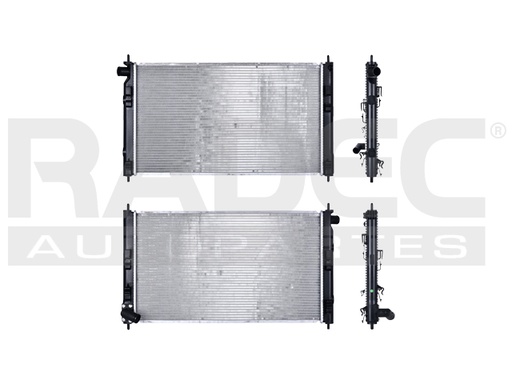 RADIADOR MT LANCER 08-14 L4 2.0,2.4, 3.0 LTS (TOMA SUPERIOR HACIA ADENTRO) AUT C/S AA 27 5/9X16X16MM ALUM SOLD POLAR