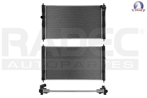 RADIADOR MT LANCER 14-17 L4 2.0, 2.4 LTS C/S AA AUT 27 5/9X16X16MM ALUM SOLD POLAR