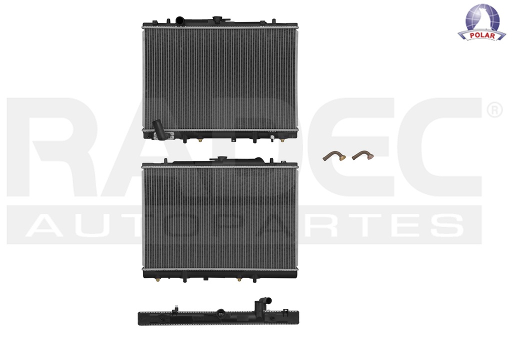 RADIADOR MT MONTERO 97-15 V6 3.0, 3.5 LTS C/S AA AUT 16 3/4X25 1/8X26MM ALUM SOLD POLAR