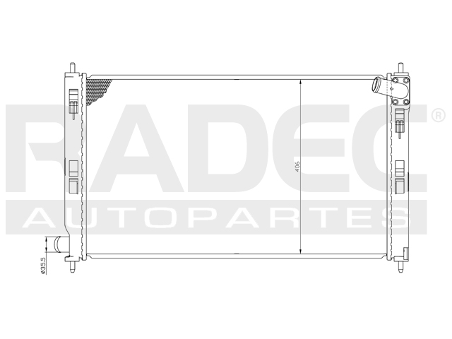 RADIADOR MT OUTLANDER 07-09/LANCER 08-15 V6 2.0, 2.4, 3.0 LTS AUT C/S AA 27 5/9X16X26MM ALUM SOLD POLAR