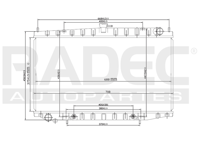 RADIADOR NS ALTIMA 93-03 L4 2.4 LTS C/S AA AUT 15X27 1/2X16MM ALUM SOLD POLAR