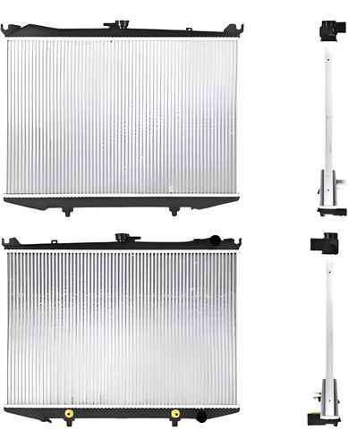 RADIADOR NS D21/HARDBODY/PATHFINDER 86-04 L4/V6 2.4/3.0 LTS TOMAS LINEALES AUT 17x25x22MM ALUM SOLD POLAR
