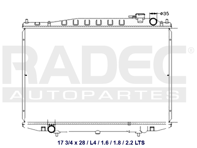 RADIADOR NS D22 07-11 L4 1.6/1.8/2.2i LT