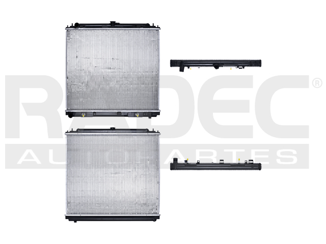 RADIADOR NS FRONTIER 05-19/NP300 09-14 L4 2.5 LTS/V6 4.0 LTS AUT C/S AA 23 1/2X27X26MM ALUM SOLD POLAR