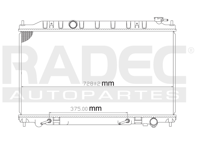 RADIADOR NS MAXIMA 07-08 V6 3.5 LTS C/S AA AUT 15 3/4X28 2/3X16MM ALUM SOLD POLAR