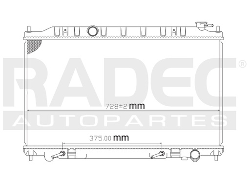 RADIADOR NS MAXIMA 07-08 V6 3.5 LTS C/S AA AUT 15 3/4X28 2/3X16MM ALUM SOLD POLAR