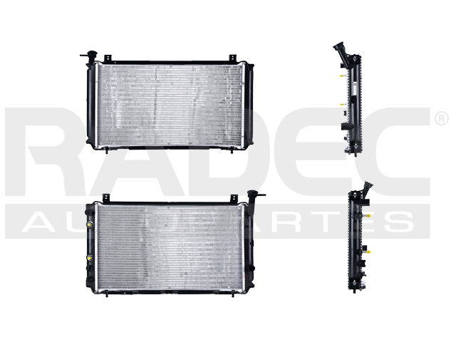 RADIADOR NS TSURU II 87-91 L4 1.6 LTS AUT C/S AA 23 2/9X13 1/3X26MM ALUM SOLD POLAR