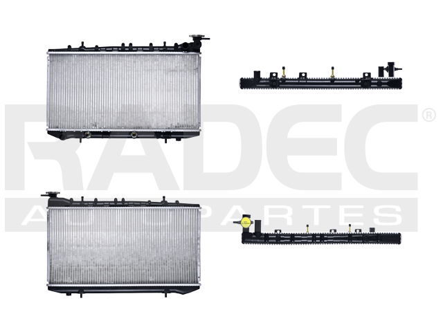 RADIADOR NS TSURU III 92-17 L4 1.6, 2.0 LTS 2 HILERAS 1/2 C/S AA AUT 12 3/5X25 1/2X26MM ALUM SOLD POLAR