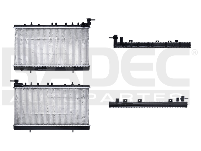 RADIADOR NS TSURU III 92-17 L4 1.6, 2.0 LTS STD 12 3/5X25 1/2X34MM ALUM SOLD VALEO