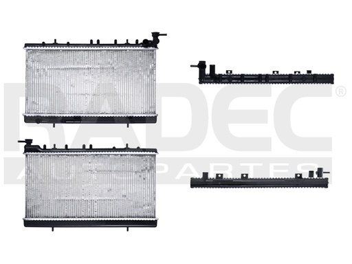 RADIADOR NS TSURU III 92-17 L4 1.6, 2.0 LTS STD 12 3/5X25 1/2X34MM ALUM SOLD VALEO