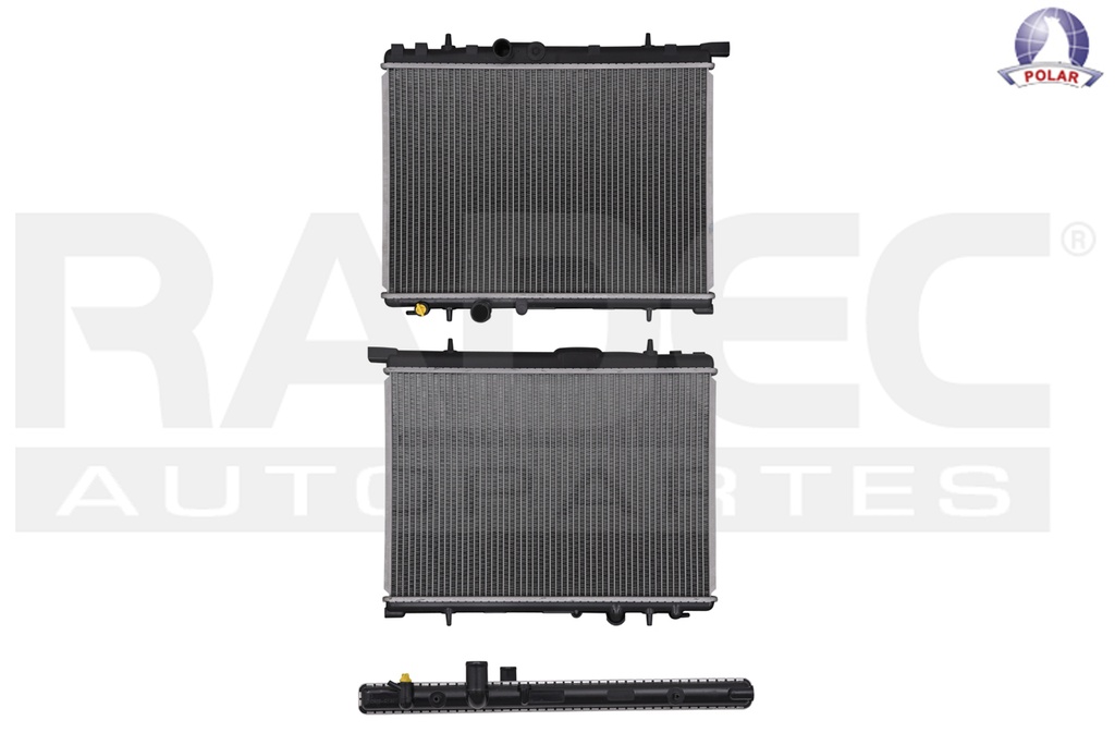 RADIADOR PG 206 98-10 L4 1.4, 1.6, 2.0 LTS C/S AA STD 15X21 1/16X26MM ALUM SOLD POLAR