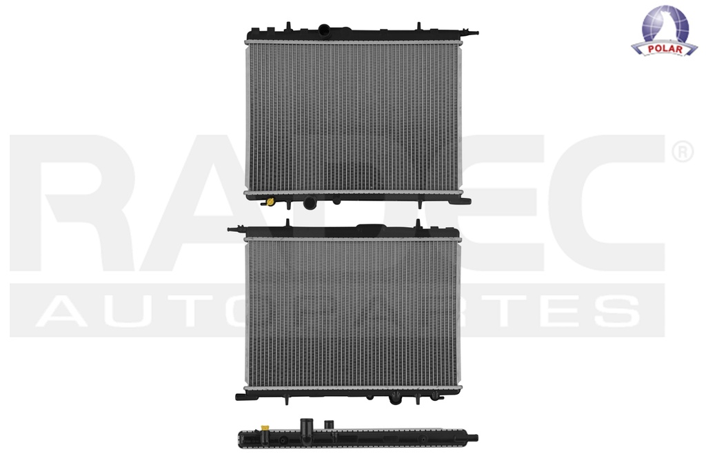 RADIADOR PG 307 03-10/PARTNER 07-10 16V L4 1.6, 2.0 LTS C/S AA STD 15X21 1/16X22MM ALUM SOLD POLAR