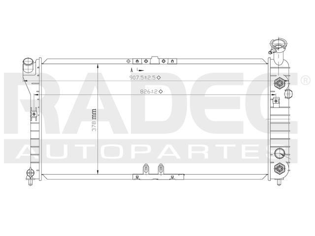RADIADOR PT GRAND PRIX 97-03 V6 3,1,3.4,3.8 LTS C/S AA AUT 30 1/2X14 7/8X16MM ALUM SOLD POLAR
