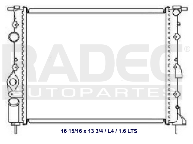 RADIADOR RN CLIO/KANGOO/MEGANE 04-09 L4/