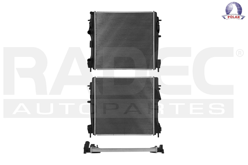 RADIADOR RN KANGOO 04-17 L4  1.6 LTS STD C/S AA 18 1/3X18 1/2X26MM ALUM SOLD POLAR