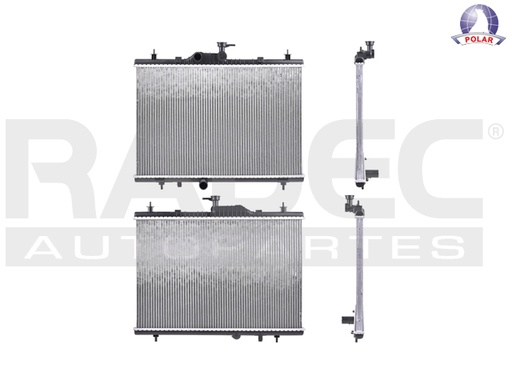 RADIADOR RN KOLEOS 09-15 L4 2.5 LTS C/S AA STD 17 1/2X26 2/3X26MM ALUM SOLD POLAR