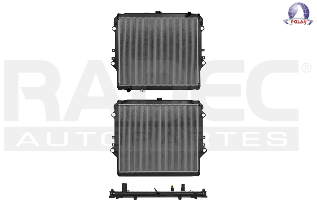 RADIADOR TY HILUX 16-22 L4 2.7 LTS GAS C/S AA STD 21 2/3X25 4/5X26MM ALUM SOLD POLAR