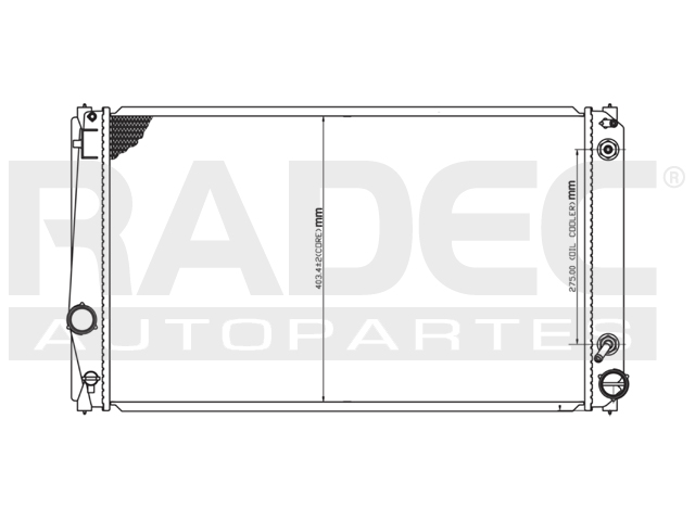 RADIADOR TY RAV 4 06-15 L4 2.5 LTS/V6 3.5 LTS AUT C/S AA 26 3/8X15 7/8X16MM ALUM SOLD POLAR