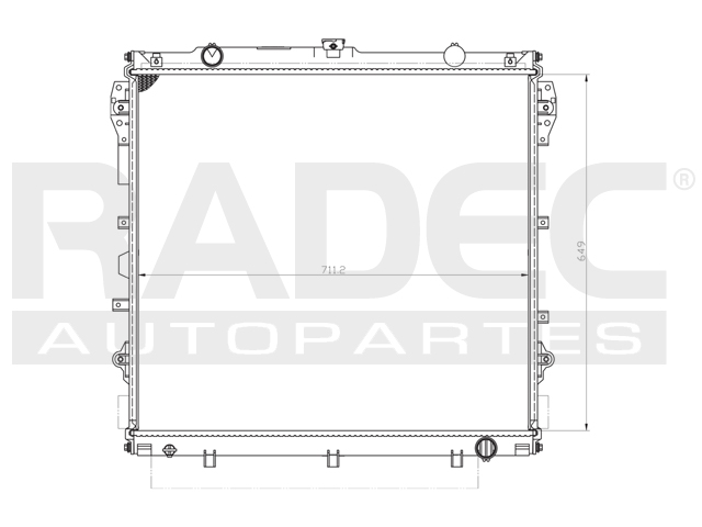 RADIADOR TY TUNDRA 07-13/SEQUOIA 08-09 V6 4.0 LTS/V8 4.7, 5.7  LTS AUT C/S AA 25 3/5X28X26MM ALUM SOLD POLAR