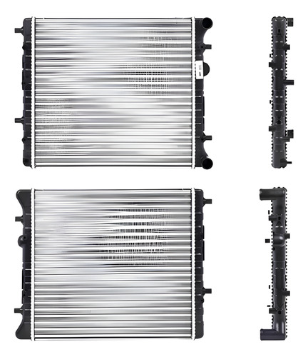 RADIADOR VW GOL 08-20/LUPO 05-13/CROSSFOX 07-15 L4 1.4, 1.6 LTS STD S/AA 16 15/16X16 5/16X23MM ALUM MEC VALEO