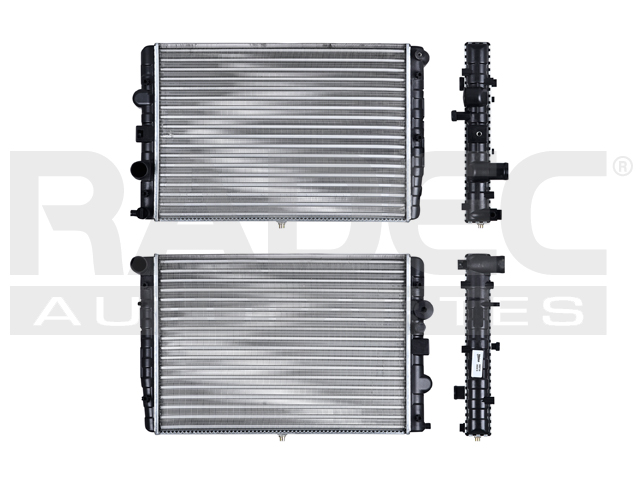 RADIADOR VW POINTER 97-10 L4 1.6, 1.8, 2.0 LTS S/AA STD 18 1/2X13 2/5X34MM ALUM MEC VALEO