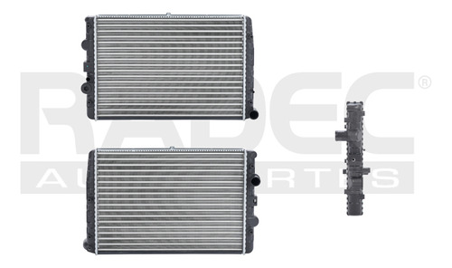 RADIADOR VW POINTER 97-10 L4 1.6, 1.8, 2.0 LTS S/AA STD 18 1/2X13 2/5X23MM ALUM MEC POLAR