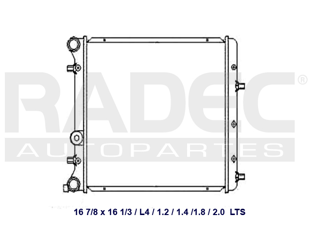RADIADOR VW POLO/IBIZA 03-08 1.2/1.4 LTS ESTANDAR