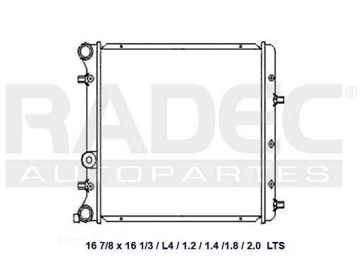 RADIADOR VW POLO/IBIZA 03-08 1.2/1.4 LTS ESTANDAR