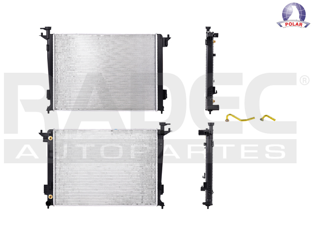 RADIADOR KI SPORTAGE 11-16 L4 2.0, 2.4 LTS C/S AA AUT 25 1/5X18 5/6X16MM ALUM SOLD POLAR