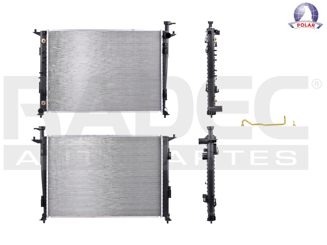 RADIADOR KI SORENTO 16-19 V6 3.3 LTS C/AA AUT 26 3/8X18 5/6X16MM ALUM SOLD POLAR