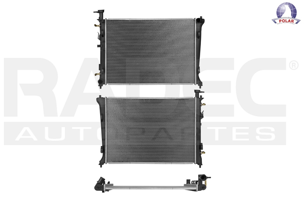 RADIADOR KI FORTE 10-13 L4 2.0, 2.4 LTS AUT C/S AA 23 5/8X17 1/4X16MM ALUM SOLD POLAR