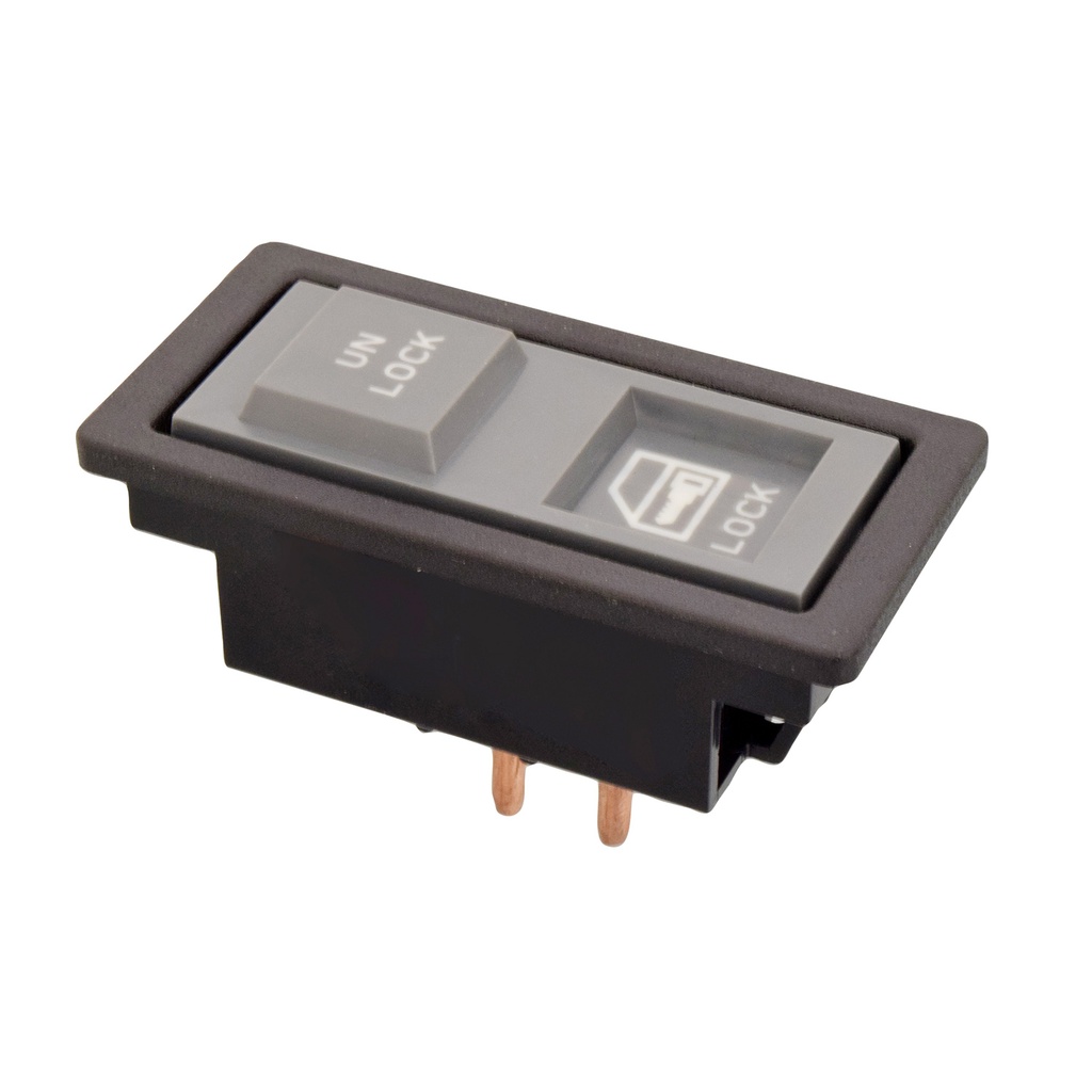 CONTROL ELECTRICO CV BLAZER (S10)/CHEYENNE/S10/SILVERADO/PICK UP 92-94  DE SEGURO 5 PINS RECTANGULADO 1 TECLA GRIS 12VCC TIPO ORIGINAL    