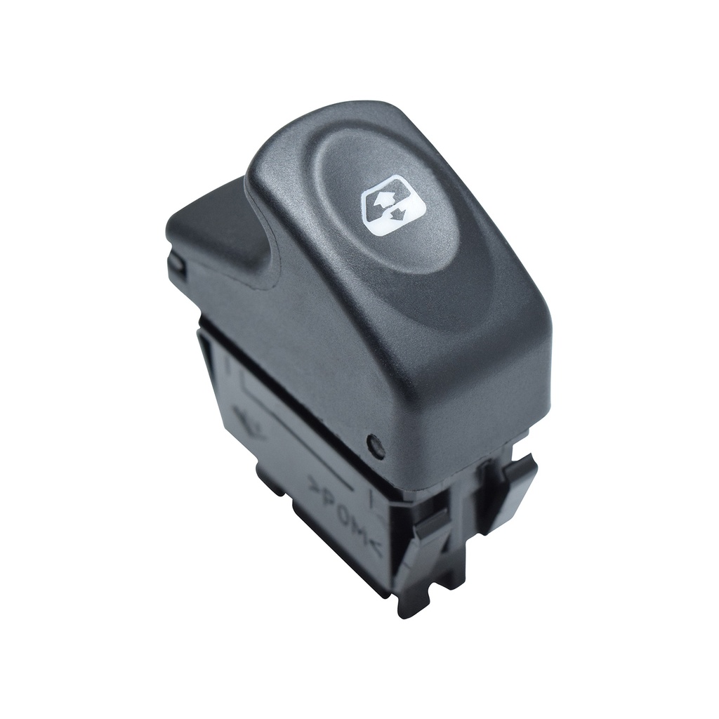 CONTROL ELECTRICO RN CLIO 02-10/KANGOO 04-18  NS PLATINA 02-10/APRIO 08-10  RN SANDERO 07-15  DE ELEVADOR 5 PINS 1 TECLA NEGRO BASE CORTA 12VCC GENERICA Derecho Delantera  