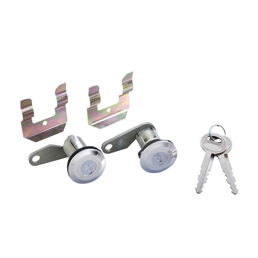 CILINDRO PARA PUERTA FD PICK UP/VARIOS/F-150/F-250 78-90/RANGER 83-92/LTD 80-86/BRONCO/ECONOLINE 80-91/TEMPO 84-87/CROWN VICTORIA 87-88  MR COUGAR 81-82  FD GRAND MARQUIS 80-88/TOPAZ 84-87  CON LLAVE LLAVE REDONDA JUEGO METAL CROMADO CUB    