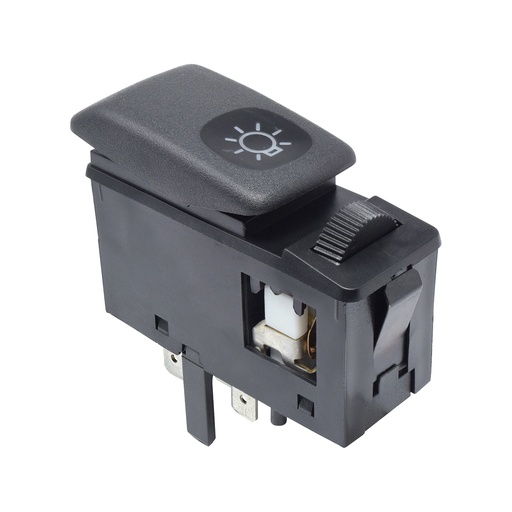 INTERRUPTOR LUZ DE FARO VW GOLF 87-92/JETTA A2 88-92  8 PINS CON REGULADOR 1 TECLA NEGRO 12VCC TIPO ORIGINAL    