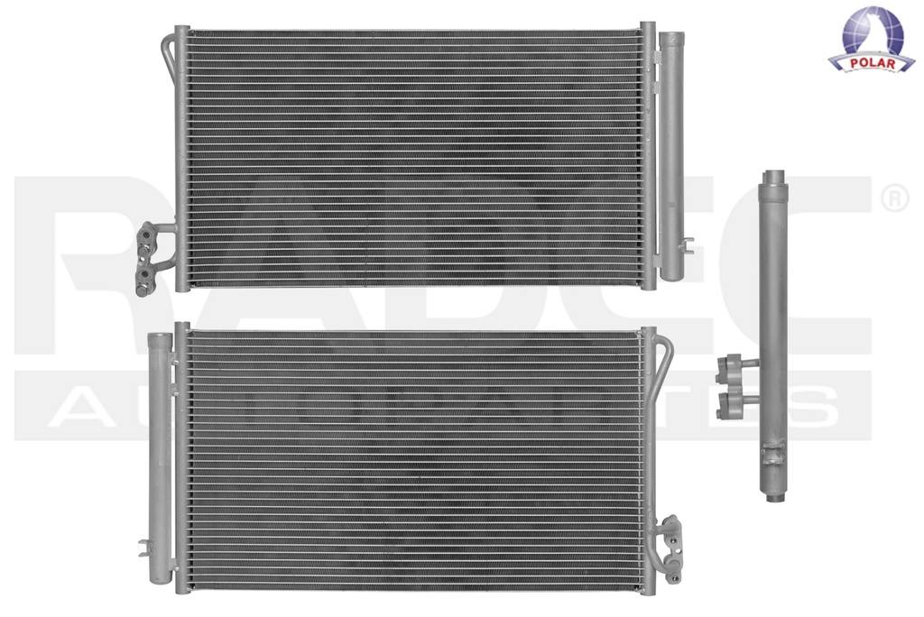 CONDENSADOR DE AIRE BW SERIE 3 07-13 L6 3.0 LTS AUT/STD C/SECADOR 23 8/9X13 1/3X16MM ALUM SOLD POLAR