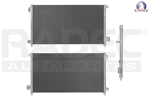 CONDENSADOR DE AIRE HD ACCORD 03-07 L4 2.4/V6 3.0 LTS AUT/STD S/SECADOR 26 1/4X14 7/16X16MM ALUM SOLD POLAR