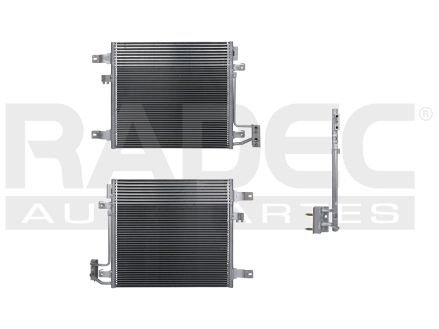 CONDENSADOR DE AIRE JP WRANGLER 07-11 V6 3.8 LTS AUT/STD S/SECADOR C/ENFR DE ACEITE 19 2/7X17 7/8X16MM ALUM SOLD POLAR