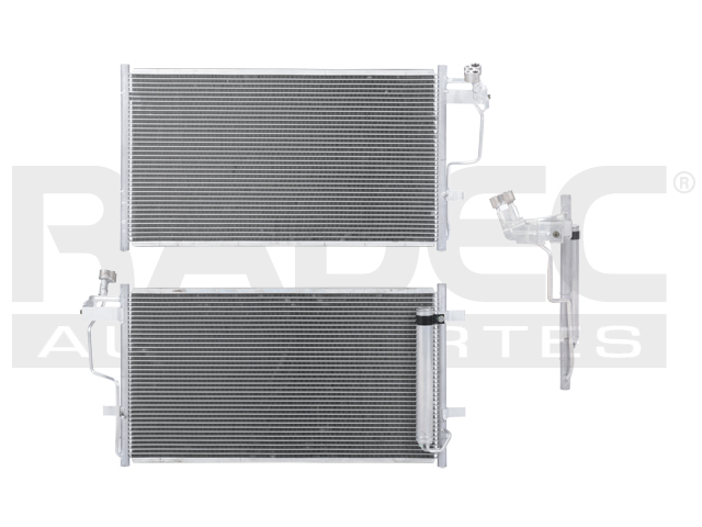 CONDENSADOR DE AIRE MZ 3 10-13 L4 2.0/2.3/2.5 LTS AUT/STD C/SECADOR 25 13/16X14 7/16X16MM ALUM SOLD