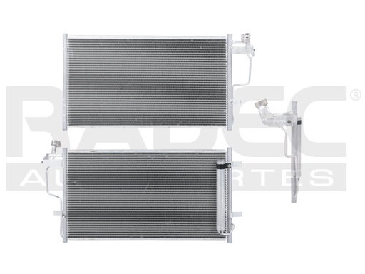 CONDENSADOR DE AIRE MZ 3 10-13 L4 2.0/2.3/2.5 LTS AUT/STD C/SECADOR 25 13/16X14 7/16X16MM ALUM SOLD
