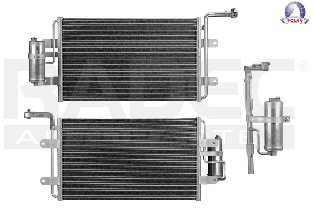 CONDENSADOR VW JETTA 99-07 L4 1.8, 1.9, 2.0/V6 2.8 LTS C/SECADOR 22 5/7X14 1/5X16MM ALUM SOLD POLAR